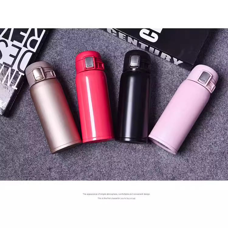 New bouncing lid portable stainless steel insulated cup, creative gift, fashionable stainless steel insulated casual cup, bouncing cup Item Picture