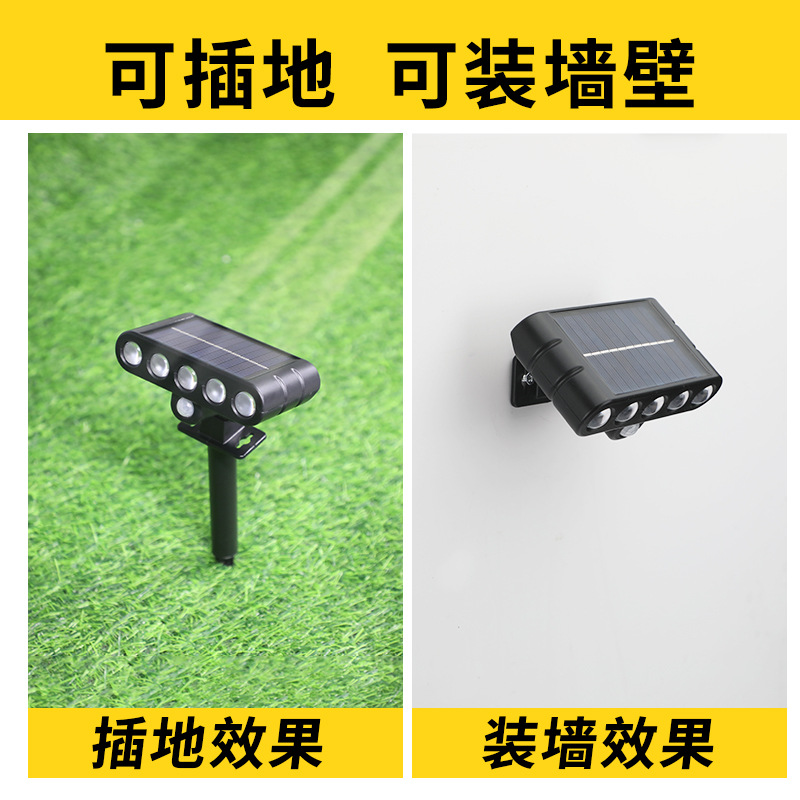 Cross-border solar ground insert lights, spotlights, outdoor dark and bright courtyard lawn sensor lights, landscape lights, LED tree lights details Picture