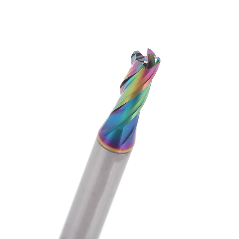 US series round nose cutters, round nose milling cutters for seven-color aluminum, carbide tungsten steel end mills, bull nose R-angle milling cutters Application Scenario