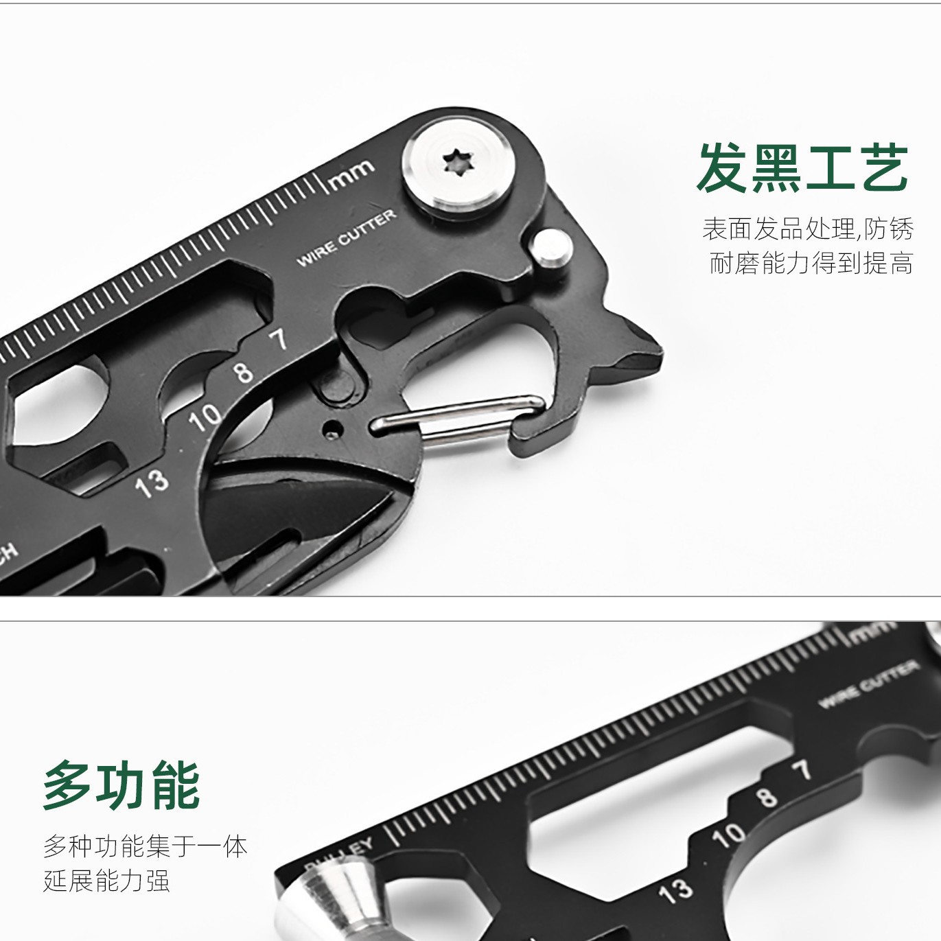 Tool card EDC outdoor survival folding wrench tool knife stainless steel folding tactical scissors mini repair Specification drawing