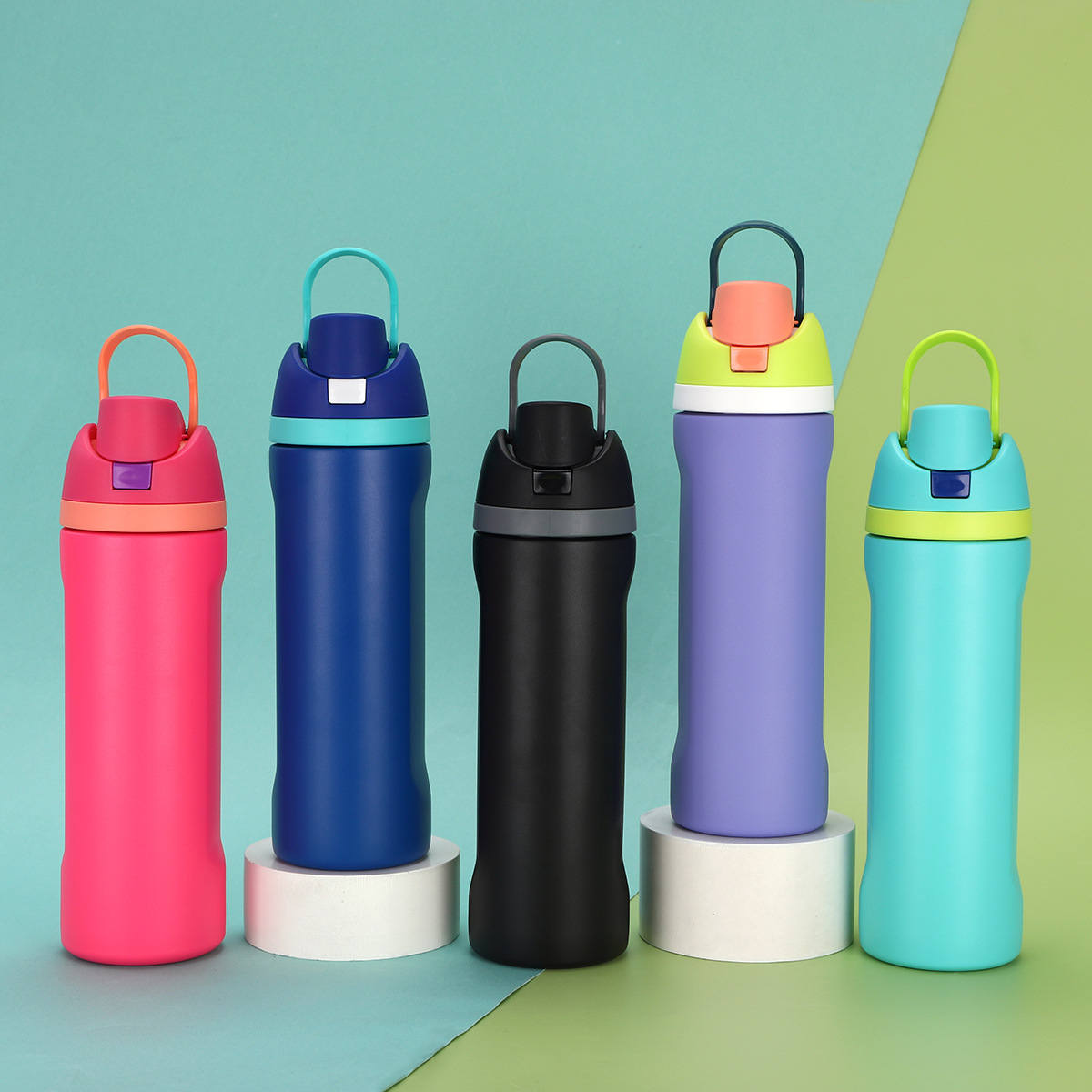 Customized straw fruit cup, outdoor portable sports water bottle, 304 stainless steel double drinking spring insulated cup details Picture
