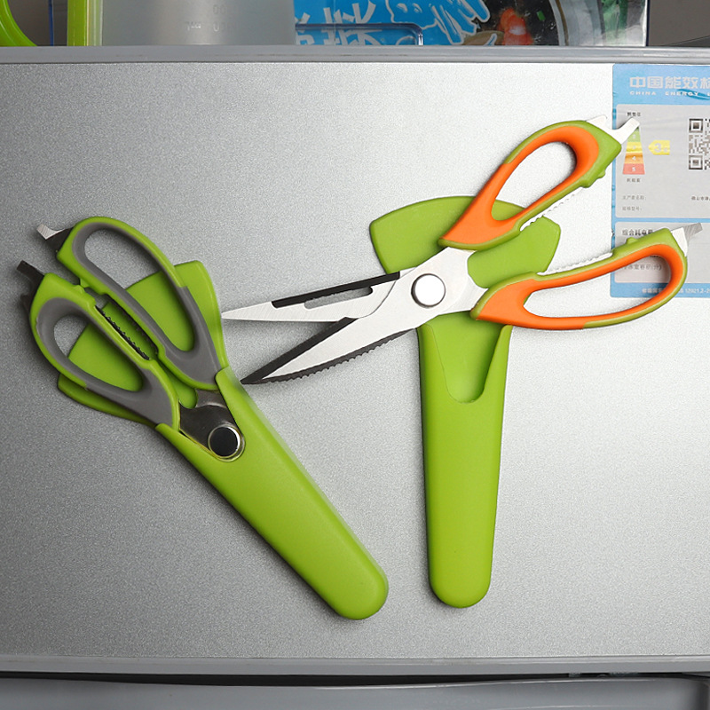 Stainless steel refrigerator scissors, multi-functional food scissors, disassembly and assembly, kitchen chicken bone and vegetable scissors with magnetic suction set, kitchen scissors details Picture