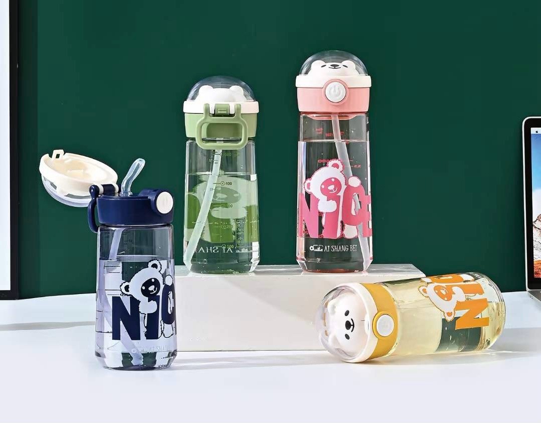 Aishang Cup Cartoon Planet Straw Cup, Portable Cup, Children's Fun Water Cup, Pop-up Lid, Plastic Cup for boys and girls of students full figure