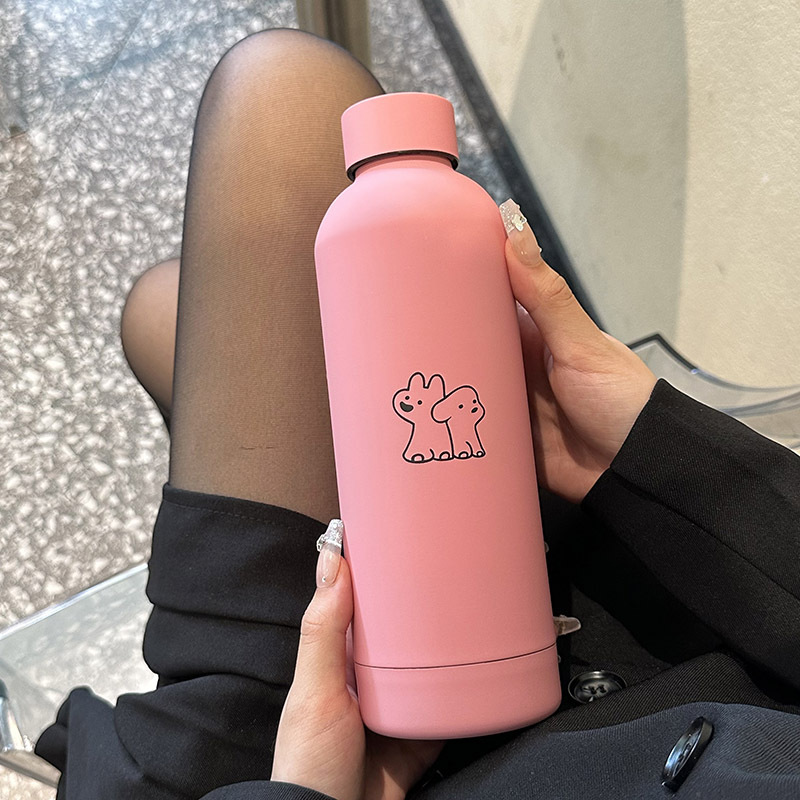 New wine bottle cold and heat preservation cup, ins heat preservation cup, dog line, ins style stainless steel food-grade special cup details Picture