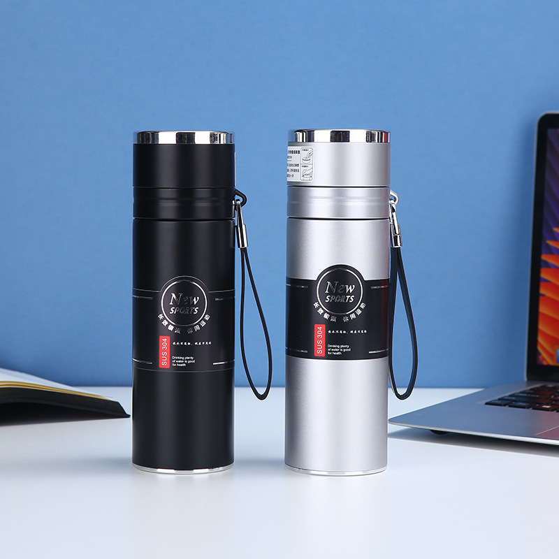 304 stainless steel quick-opening insulated water cup, portable men's simple gift, tea brewing cup, business printed car cup full figure