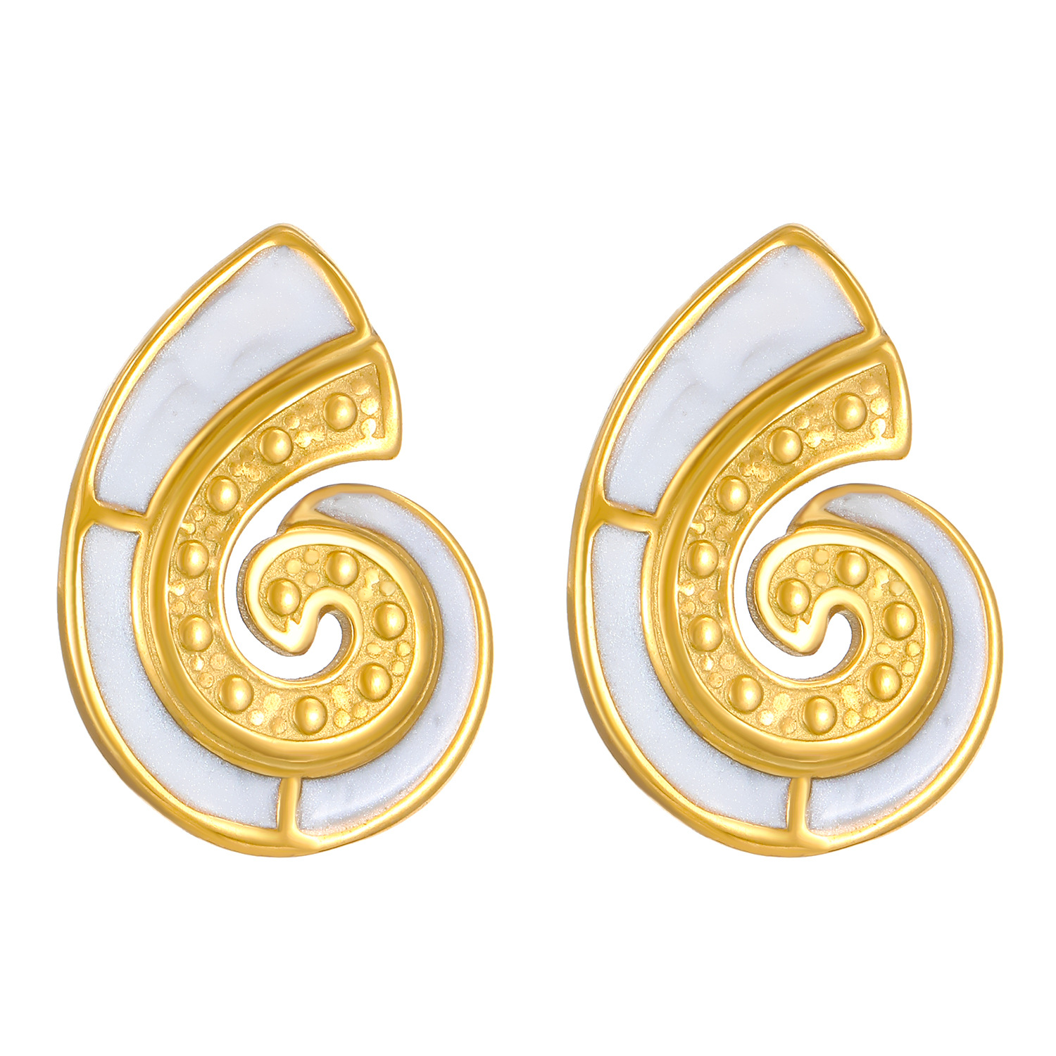 European and American cross-border ocean-style jewelry set for women, with a sense of high-end oil, starfish, conch and turtle stud necklace and ring Item Picture
