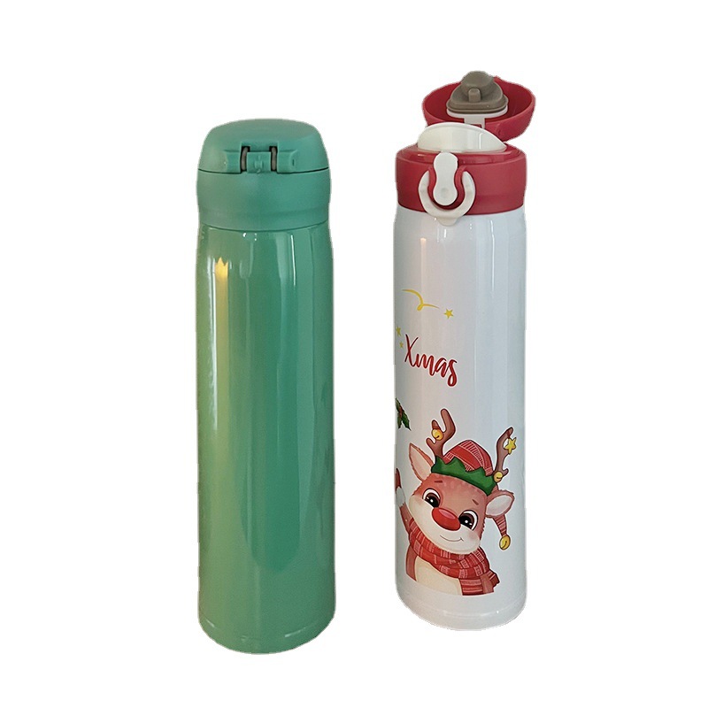 The new Christmas series insulated cups feature a snowman, reindeer, Christmas atmosphere, cartoon cutest and are suitable for both men and women Item Picture