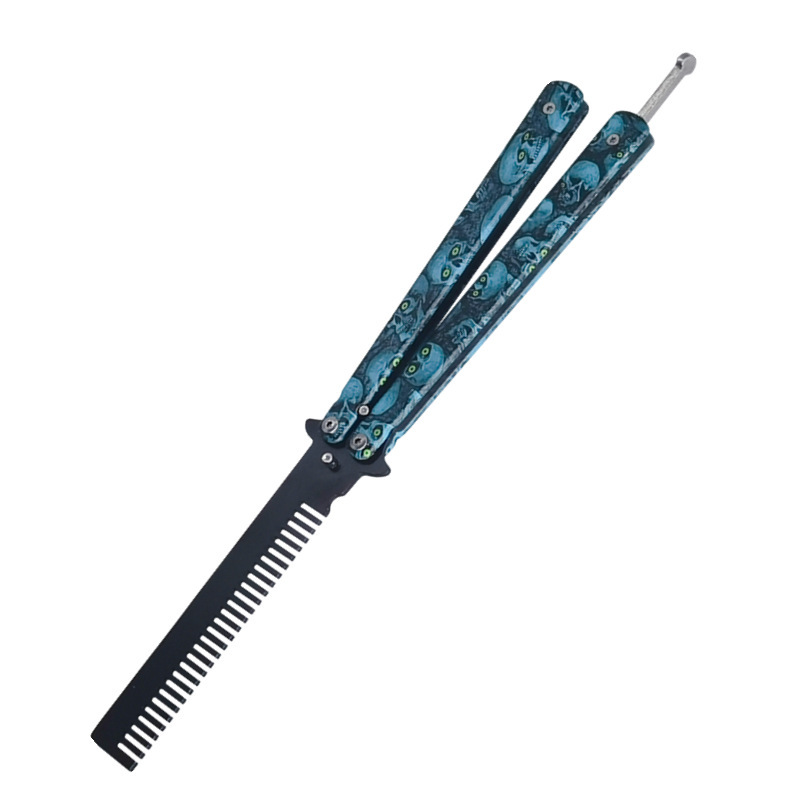 Butterfly comb practice training knife tools, beginner's practice of ghost head comb without blade butterfly portable folding knife undefined