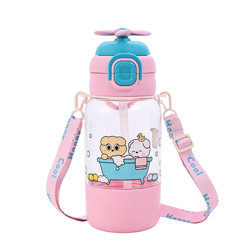 Children's water cup 2024 New portable plastic cup for women, large-capacity water bottle, summer kindergarten baby straw cup Item Picture