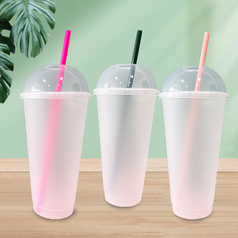 【 Processing and Customization 】24oz new arched lid straw cup, a best-selling drinking water straw cup for adults, 710m transparent full figure