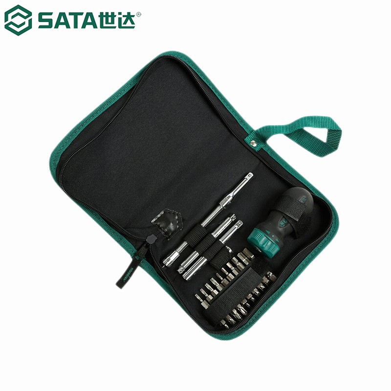 Shida Hardware Tools 25-piece Short handle ratchet Screwdriver Set, Multi-functional wrench Socket Set 09342 Specification drawing