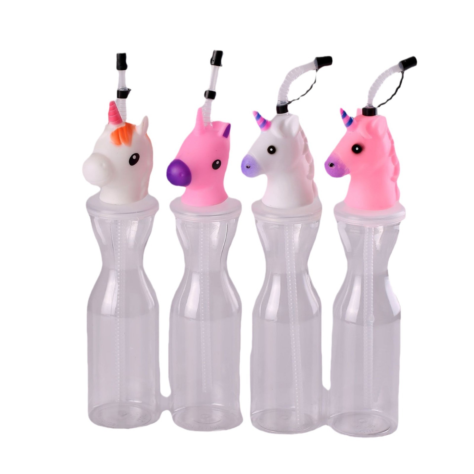 Simple, fashionable and creative cartoon-shaped cups, disposable plastic straw cups, and new popular juice and milk tea drink cups Item Picture
