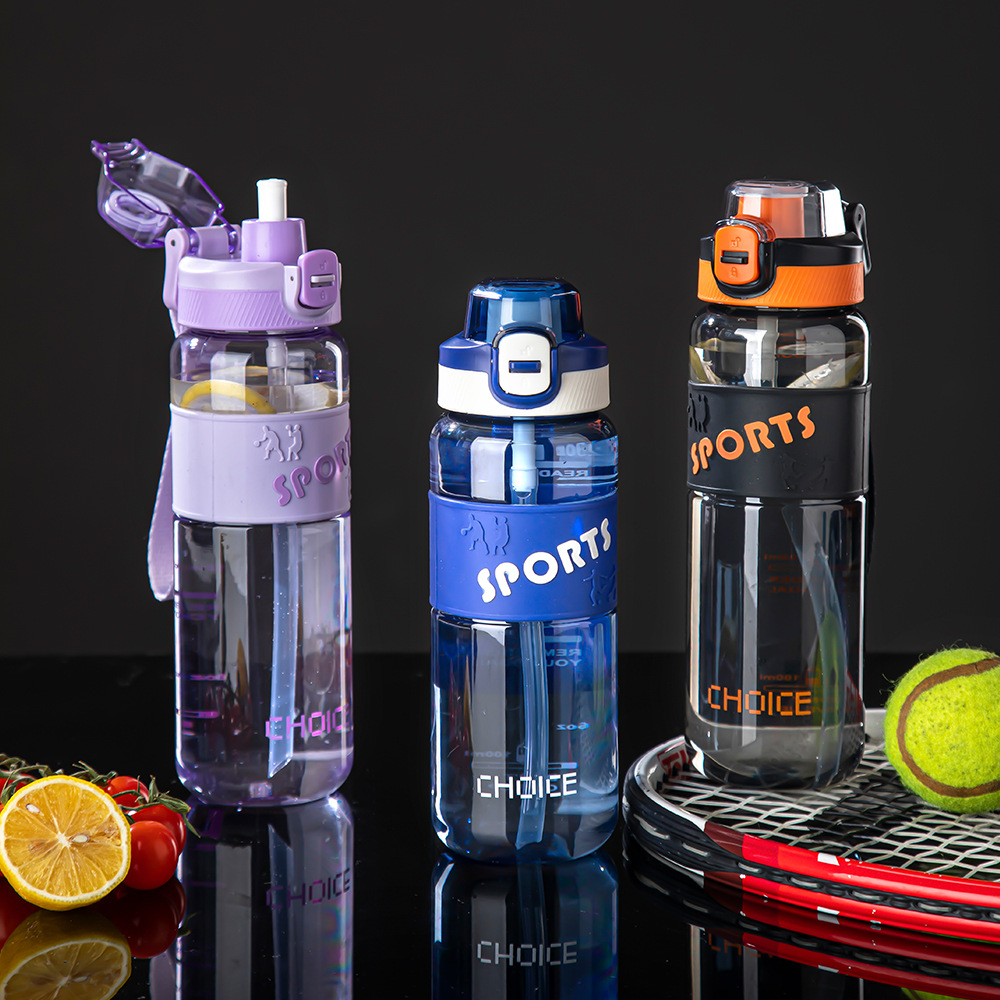 Cross-border best-selling large-capacity plastic cup with a jumping rope, straw, double-drinking sports water bottle, portable sealed travel cup Specification drawing
