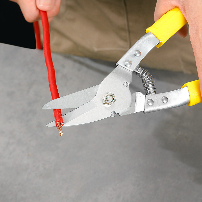 Strong keel multi-purpose industrial scissors, electrician ceiling wire trough, iron sheet cutting, steel wire, aluminum ceiling panel cutting, super cost-effective details Picture