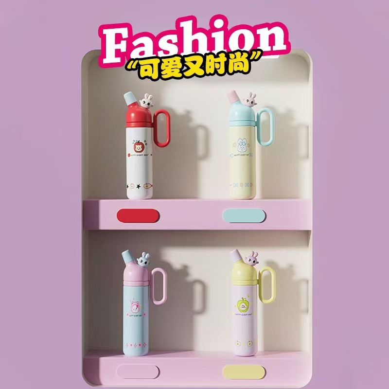 New cartoon doll insulated cup, Korean-style high appearance level student cup, portable 316 stainless steel insulated cup student cup Specification drawing