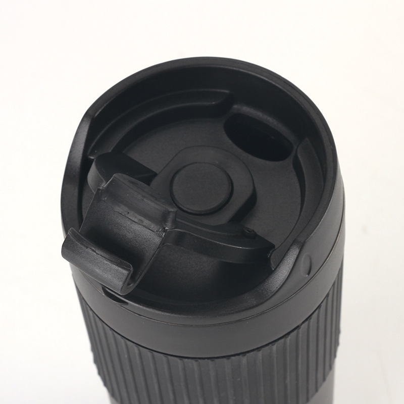 New cross-border silicone sleeve stainless steel coffee cup, double-layer stainless steel insulated cup with press rod and filter screen Specification drawing