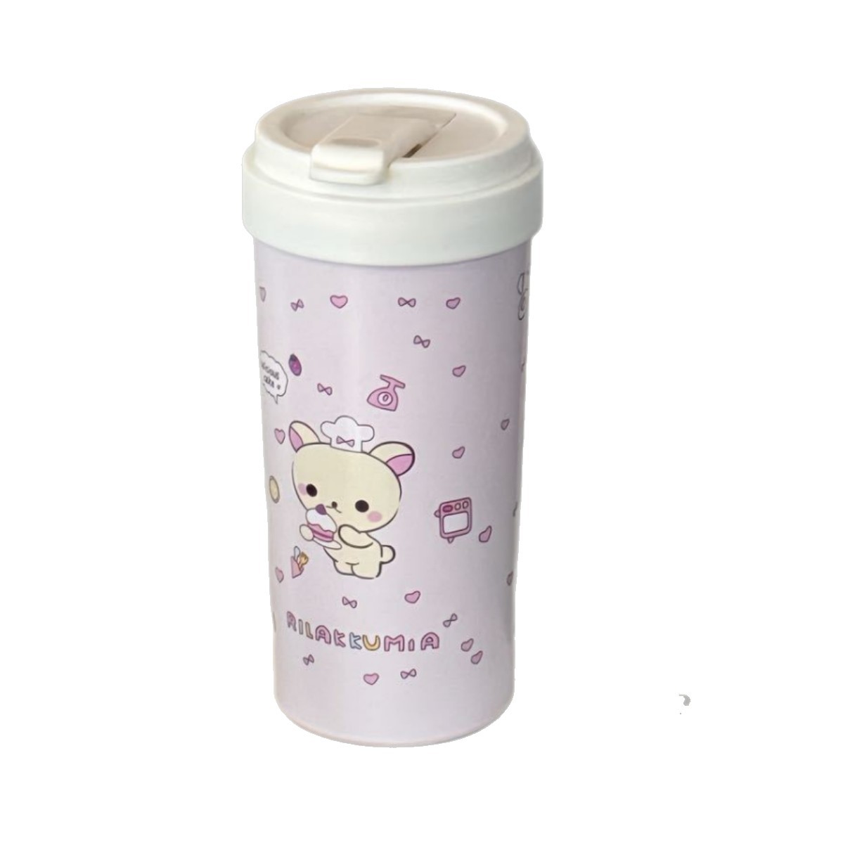 Portable cartoon cute insulated cup, anti-drop water cup, high appearance level water cup for children, hand-held tea tray, double-drinking straw cup Item Picture