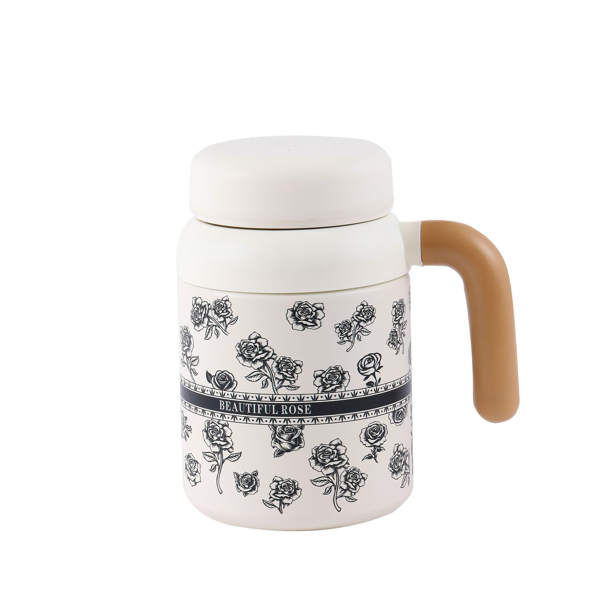 The stainless steel inner liner coffee cup is a 2024 new model with a high aesthetic level and a straw tea-water separation cup Item Picture