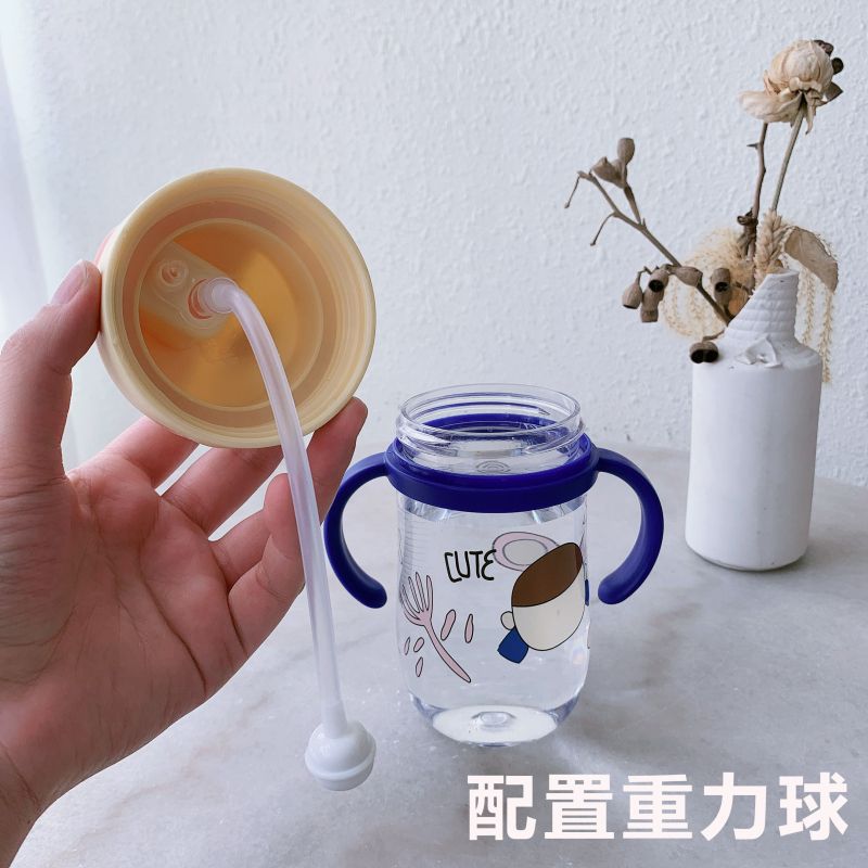 Children's straw cups, learning drinking cups, plastic water cups, anti-choking water bottles for boys and girls, anti-drop cups for kindergartens, primary school students Application Scenario