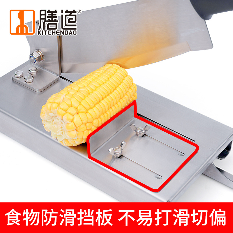 Shandao Factory directly sells 10-inch large corn guillotine, commercial cutting of corn, sugarcane and fruits, thickened stainless steel guillotine Specification drawing