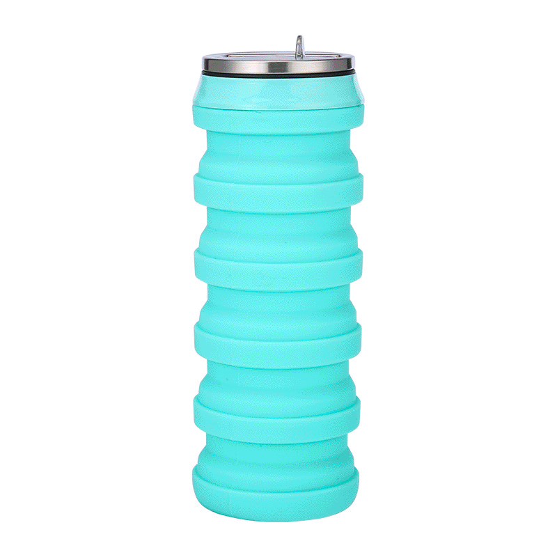 In-stock sports outdoor foldable silicone water cups, easy-pull can-shaped telescopic water cups, water bottles Specification drawing