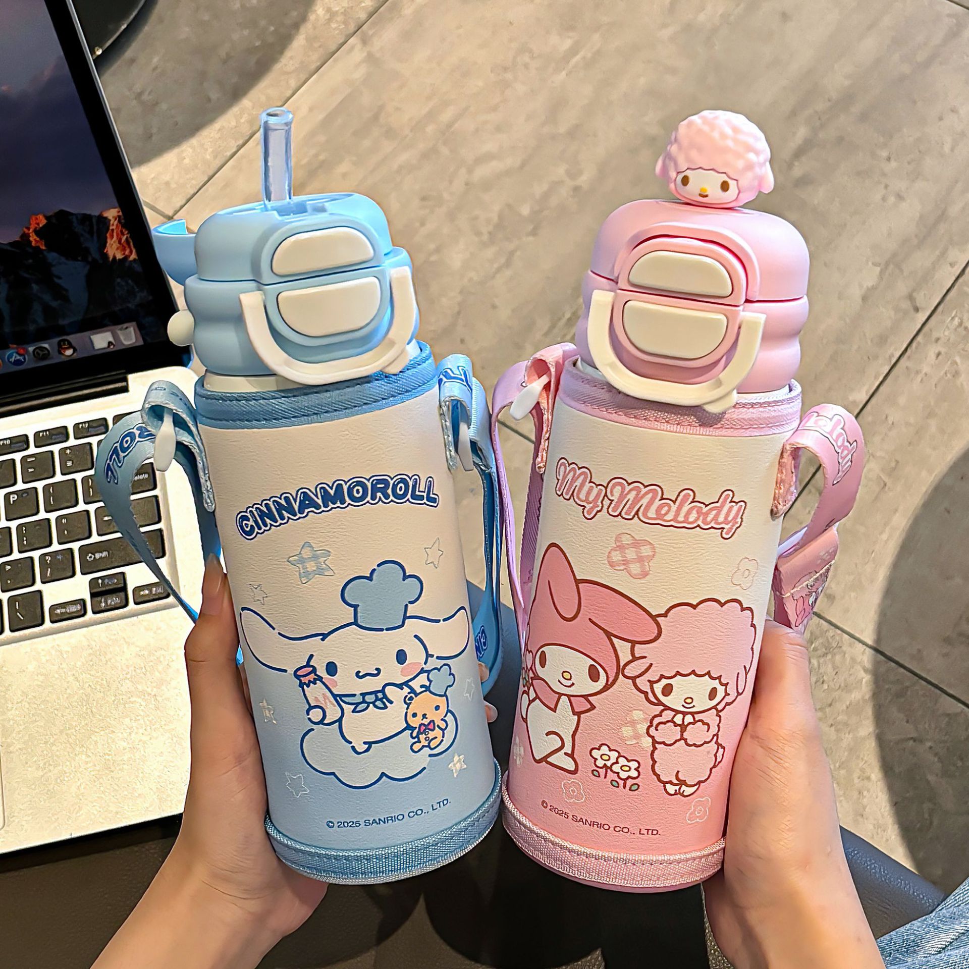 Sanrio Family Series Student Double Drinking Cup Sleeve, 316 stainless steel insulated cup, Children's portable drinking cup gift box details Picture