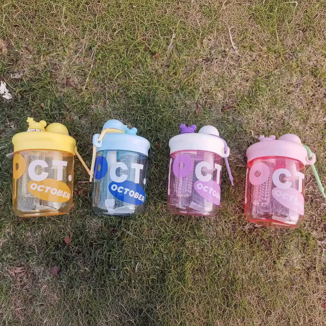 New minimalist water cup for summer girls and children, high appearance level, flower tea straw cup, high-temperature resistant and shock-resistant, excellent quality cup Specification drawing