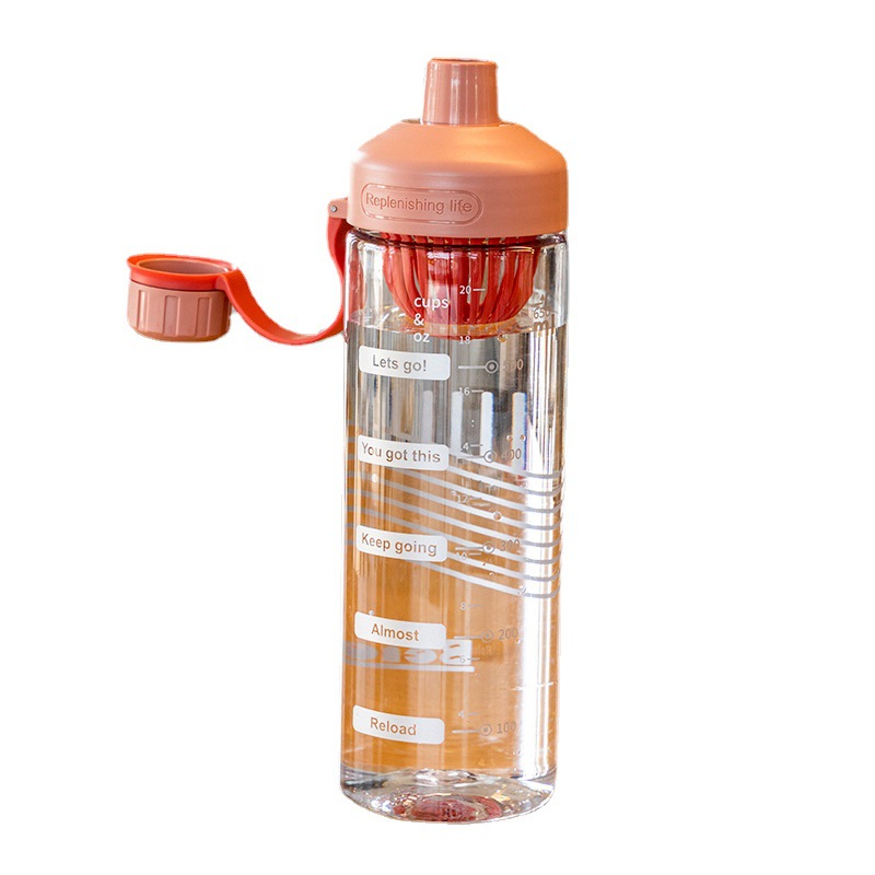 Customized manufacturer's simple and high-temperature resistant plastic cups for office use, portable handle water bottles, large-capacity water cups with filters Item Picture