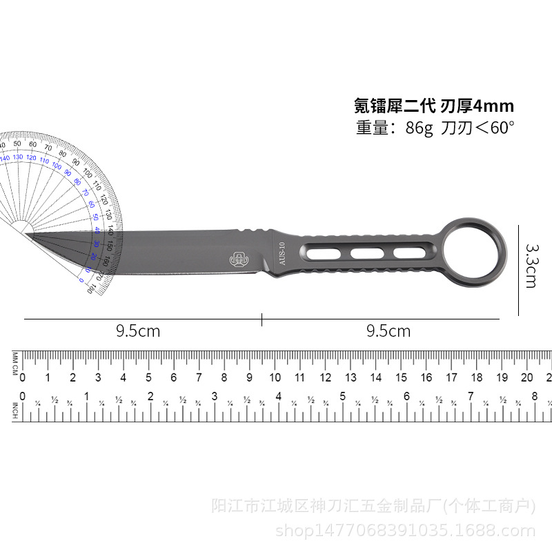 Hot-selling Krypton Rhino Ray AUS integrated straight knife, camping table knife, self-defense knife, outdoor portable tactical knife Application Scenario