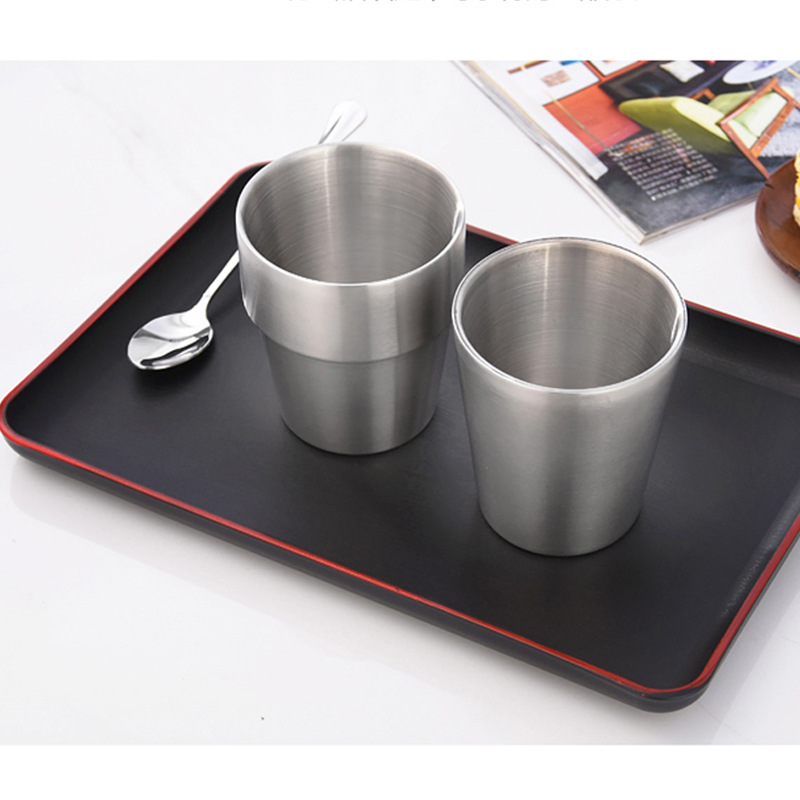 Korean-style double-layer beer mugs, coffee cups, mugs, children's cups, gifts, engraved heat-insulating stainless steel water cups Specification drawing