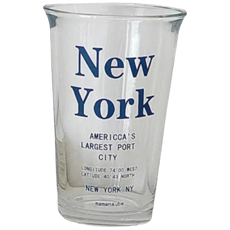 Ins-style French letter glass cups, internet-famous water cups, high school girls' appearance level, student breakfast cups, milk cups Item Picture