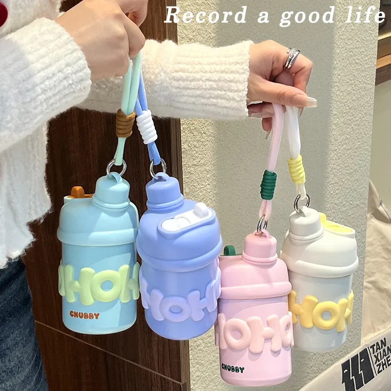 316 portable class cup, new Instagram women's Internet celebrity Korean version double-drinking cup, insulated cup, student stainless steel, simple style Specification drawing