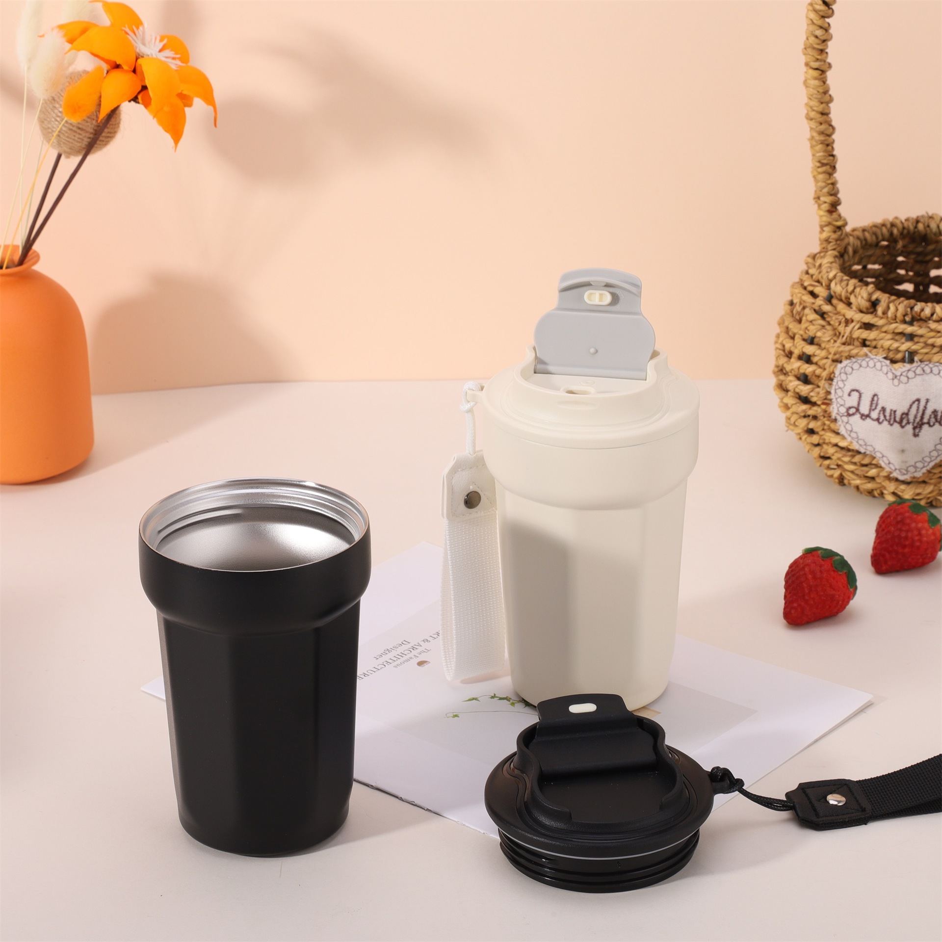 Wholesale of high-appearance-level octagonal coffee cups, 316 stainless steel insulated cups, portable handle cola cups and casual gift cups Application Scenario