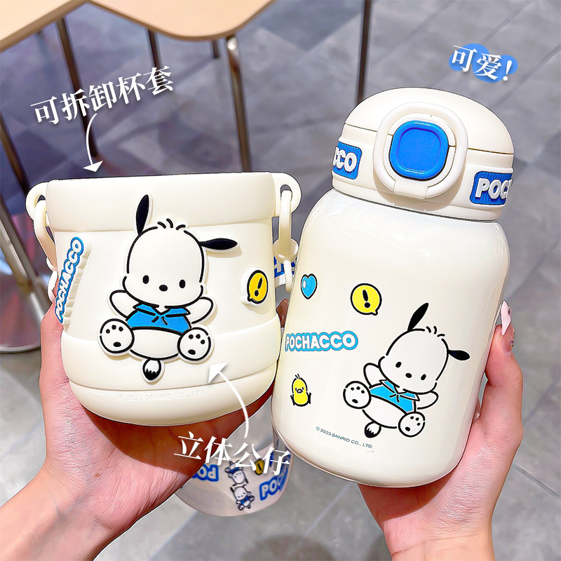 Sanrio authorized insulated cup, cartoon cute straw cup, summer large-capacity sports water cup, portable water bottle, sealed details Picture