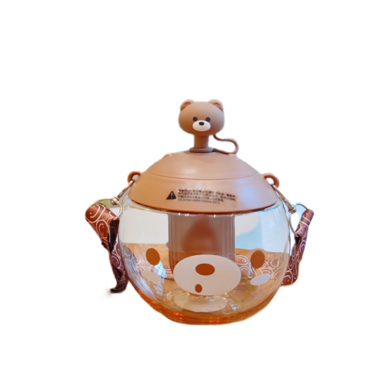 Creative round ball plastic cups, cute and adorable children's straw cups, cartoon dolls, high appearance level filter water cups wholesale Item Picture