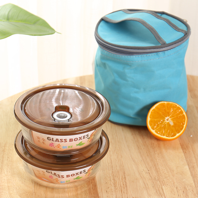 Glass round fresh-keeping bowl, microwave vacuum sealed bowl set, gift bowl for sale at the opening gift event Application Scenario