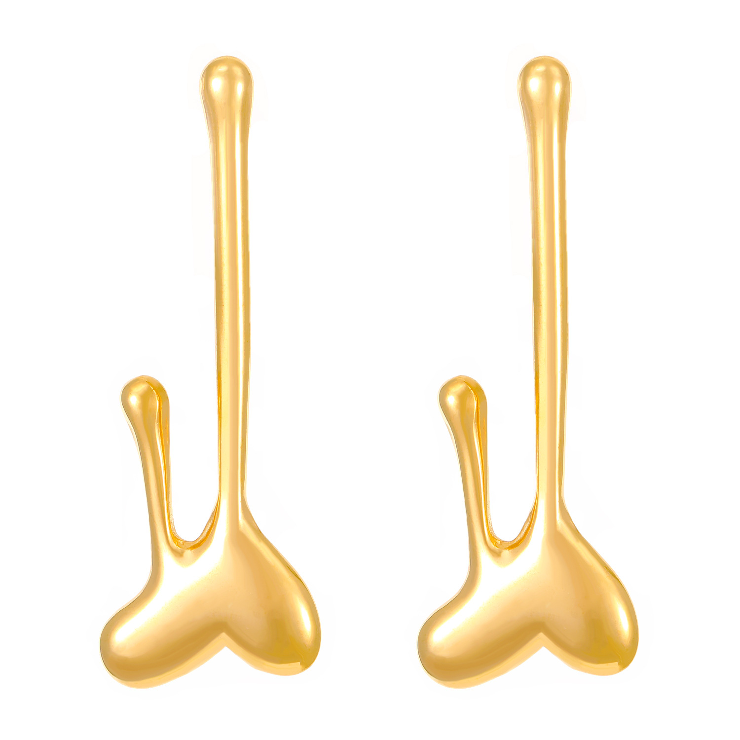 Wholesale of fashionable, versatile and personalized stainless steel heart-shaped earrings with a sense of luxury for women and geometric stud earrings Item Picture