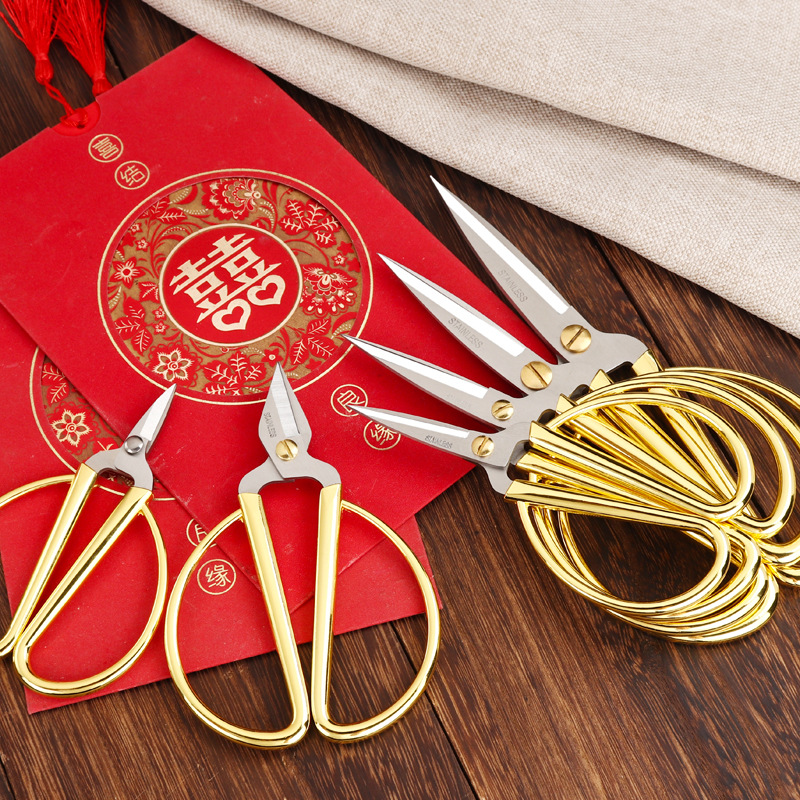 Lin Tai makes scissors, household kitchen stainless steel dragon and phoenix tailors, fabric cutters, handicrafts, industrial large paper-cutting, pointed scissors full figure