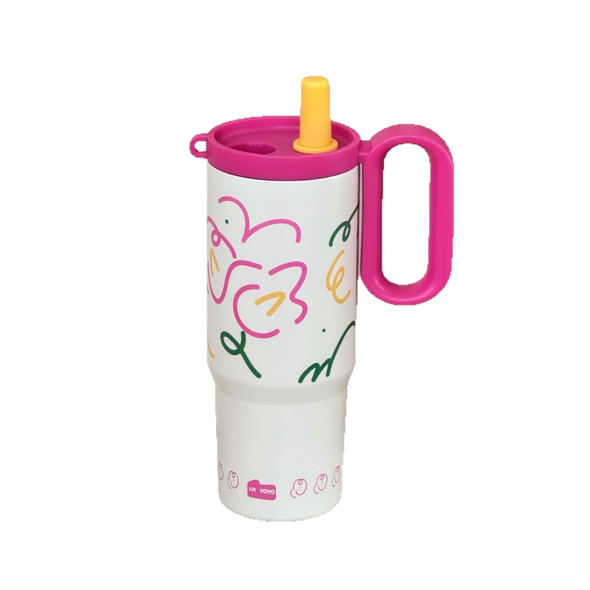 Cross-border car ice cup, simple and portable stainless steel water cup, straw cup, large capacity handle, high appearance level insulated cup Item Picture