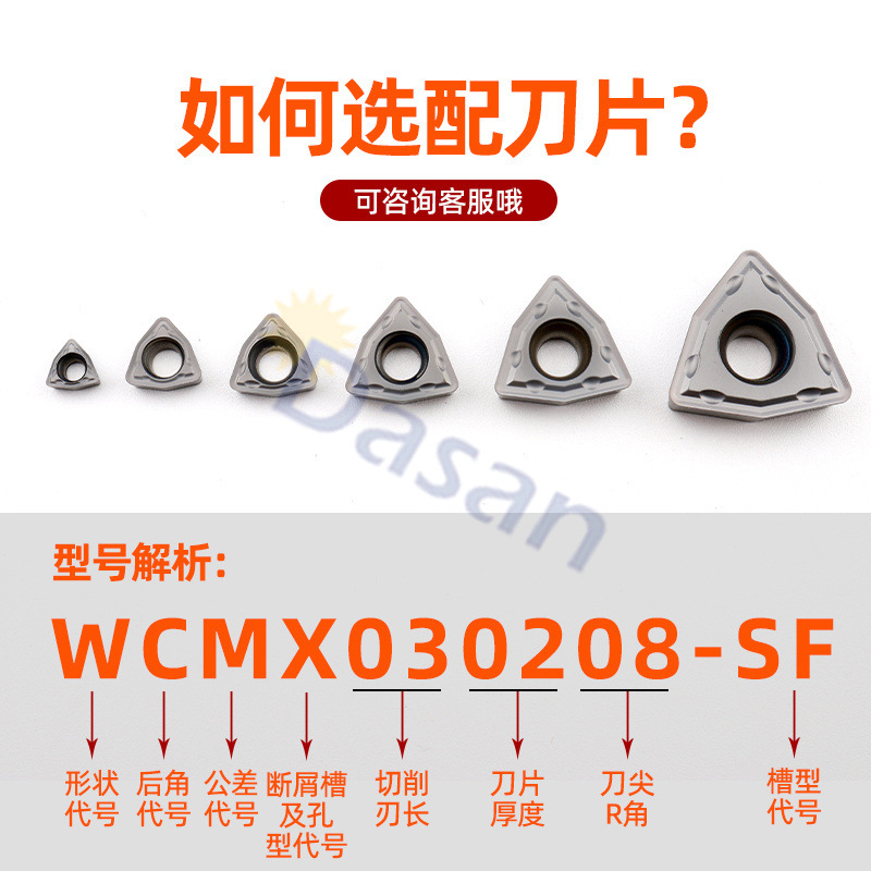 U-drill blade WCMX030208 050308 fast drill bit stainless steel universal violent drill peach-shaped CNC tool grain Application Scenario