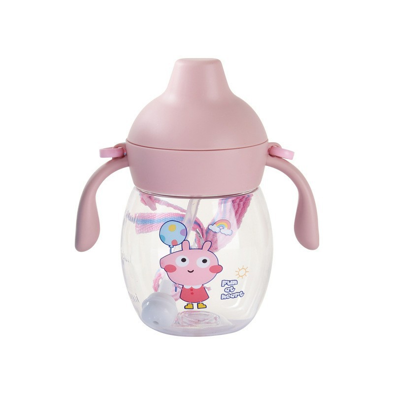 Yinqian Children's Straw Water Cup, baby drinking water and milk duckbill cup, learning to drink cup, baby leak-proof and choking bottle, gravity ball Item Picture