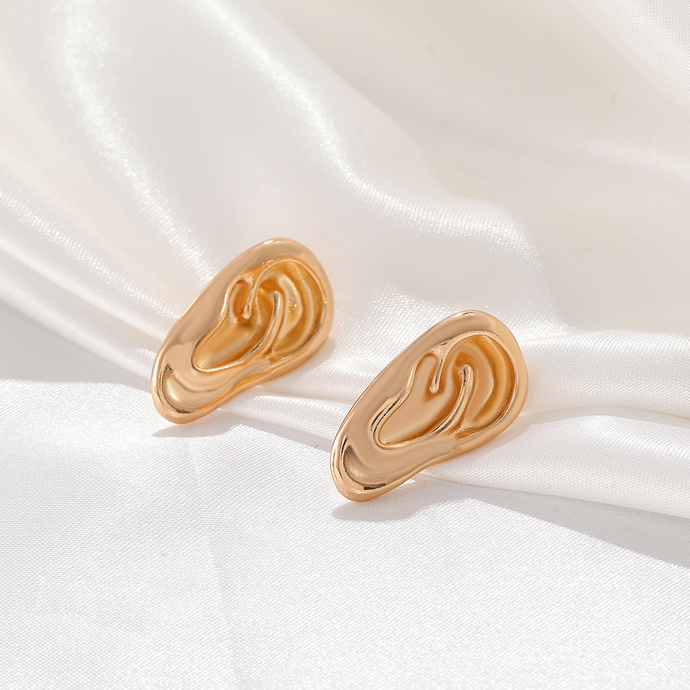 Cross-border new creative simulation ear studs, European and American fashionable alloy irregular earrings, personalized and simple earrings Specification drawing