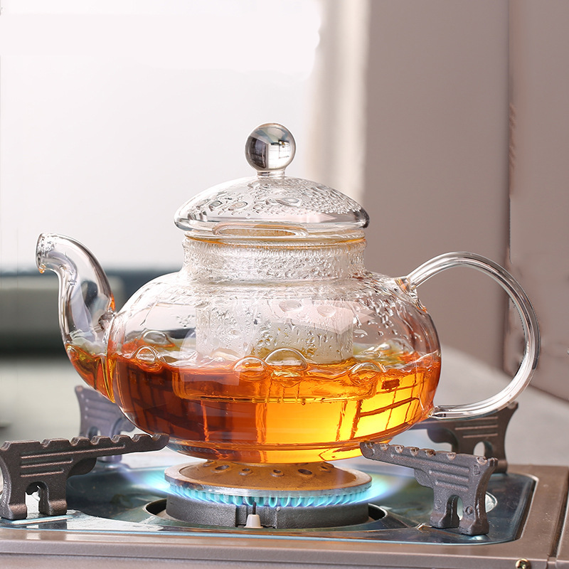 New thickened high-temperature resistant glass teapot set, large household large-capacity teapot for brewing and boiling tea, boiling teapot Specification drawing
