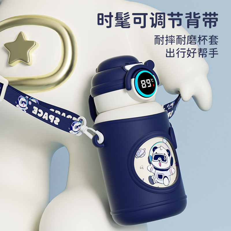 Smart children's insulated cup, 316 stainless steel, one lid, double drinking, high appearance level, girls' water cup, special water bottle for students to go to school details Picture