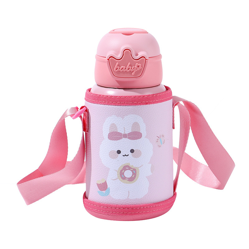 Children's kettle, insulated cup, antler cup, star straw cup, smart cartoon double-lid cup, cup sleeve, stainless steel back Item Picture