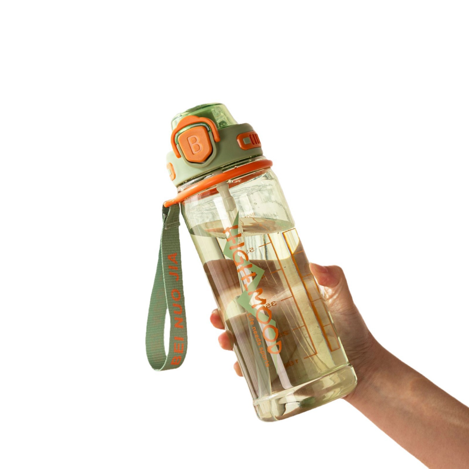 New trendy boys' portable, high appearance level, double drinking cups, student outdoor sports and fitness, anti-drop, large-capacity cups Item Picture