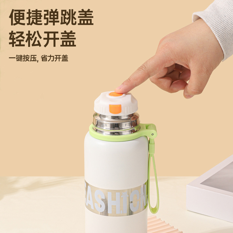 New large-capacity letter insulated cup, outdoor portable sports water cup, student school tea cup, direct drinking and stewed tea cup Application Scenario