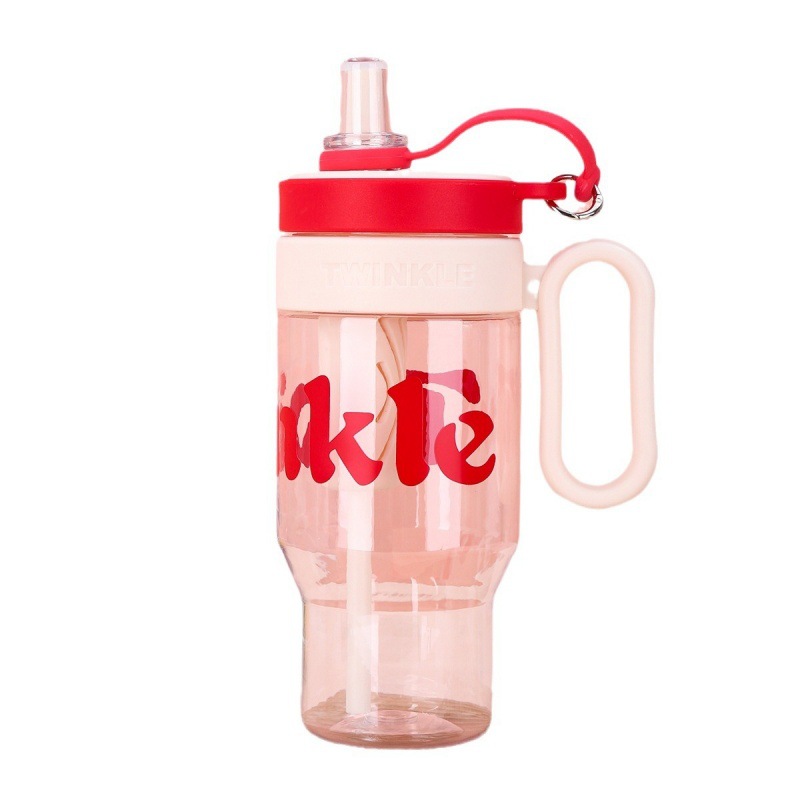 Summer new high appearance level plastic cup, simple and creative straw cup, large-capacity outdoor portable water cup for men and women Item Picture