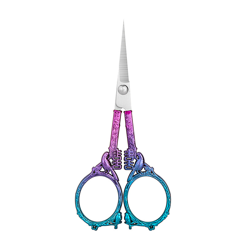 Lin Tai makes magpie vintage scissors, zinc alloy cross-stitch small scissors, thread end scissors, stainless steel household scissors, and hand scissors Item Picture
