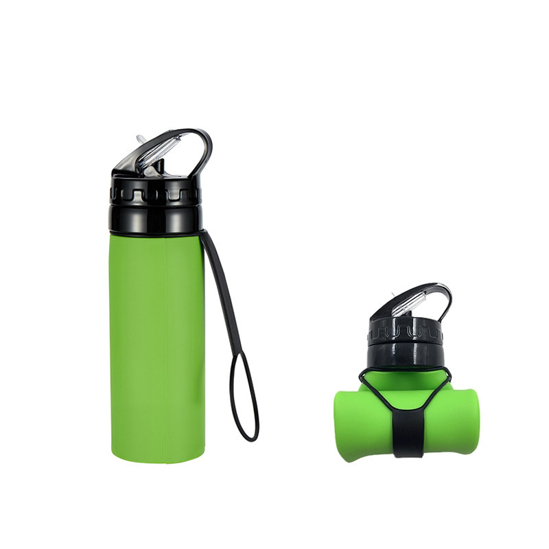 Portable sports water bottle, travel silicone cup, mountain climbing and cycling food-grade silicone foldable water cup, foldable Item Picture